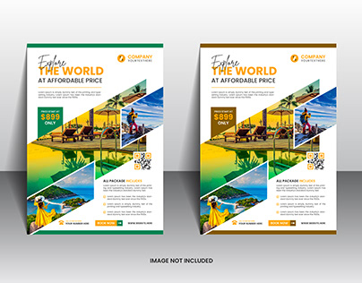 A travel flyer for exploring the world