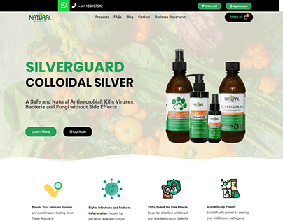 Ecommerce website for Colloidal silver