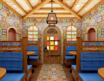 small restaurant sitting based on Moroccan design
