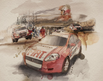 Fiat Rally Team Illustrations