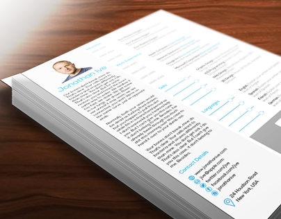 iOS 7 Style InDesign Resume Template