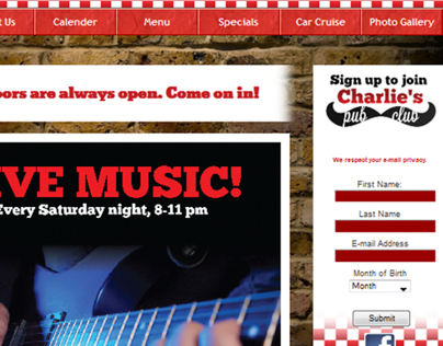 Charlie's Pub & Eatery Website Redesign