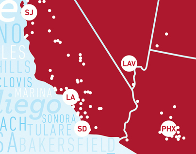 Famous Footwear Locations Map, Las Vegas