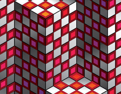 Cube #1, in the style of Victor Vasarely
