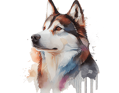 Husky Watercolour