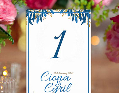 Wedding table tent card