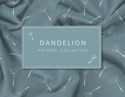 Dandelion. Floral patterns collection. Textile design.