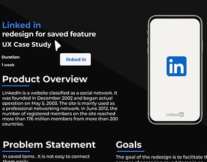 case study for redesign saved feature in linked in