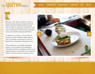 The Sparrow Bakery Web Design