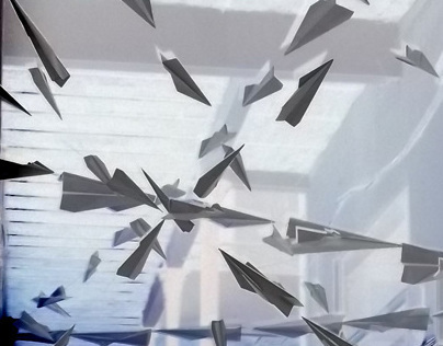 Paper plane installation