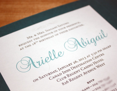 Arielle's 18th Birthday Invitations