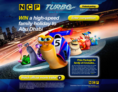 Turbo the Snail and NCP Carparks microsite
