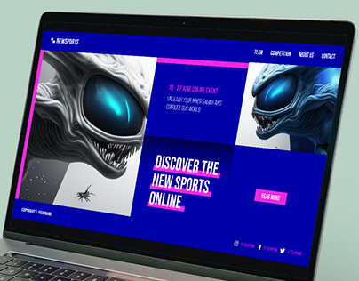 New Sports Online Gaming Landing Hero Page Design