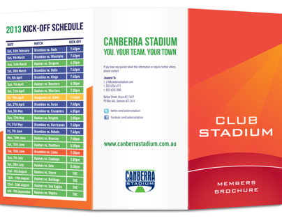 Corporate Membership Brochures - Canberra Stadium