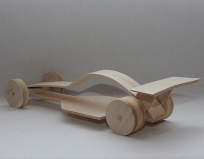 Wood race car push toy