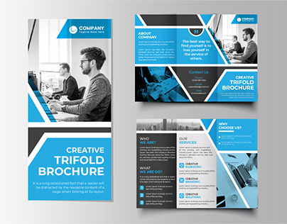 Tri-Fold Corporate Business Brochure Template Design
