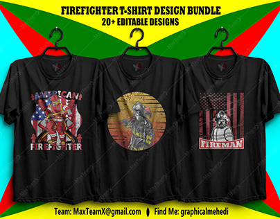 20+ Print Ready Editable Firefighter T-Shirts Design