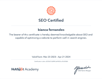 SEO Certification - HubSpot