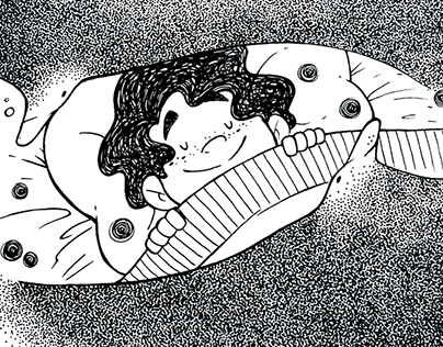 Ilustraciones "Tristán y la mantarraya gigante"