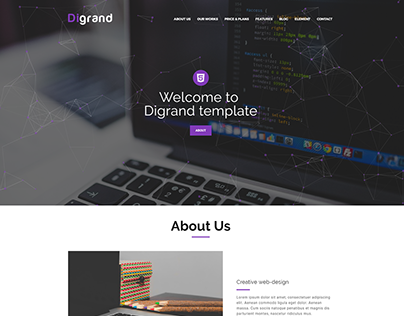 Digrand - One Page Portfolio Template And Blog