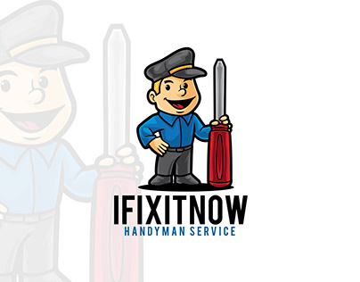 Fix Guy Cartoon Mascot Logo