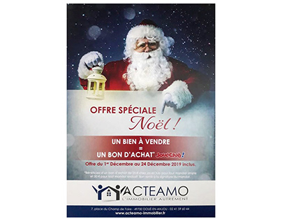 Affiche pour promo Noël d'une agence immobilière