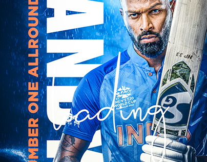 Hardik Pandya Cricket poster design