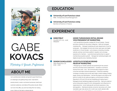 Gabe Kovacs Resume Design