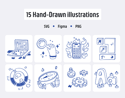 Hand-drawn Illustrations for your designs (link below)