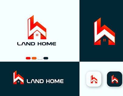 Land Home - Modern Real Estate logo design & Branding.