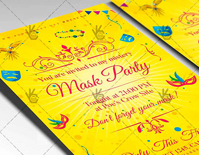 Mask Party - Carnival Flyer PSD Template