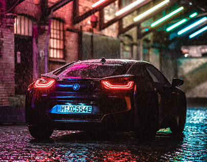 BMW i8 Neon Lights