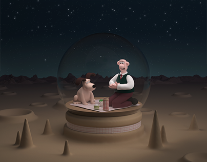 Wallace & Gromit with Snowglobe