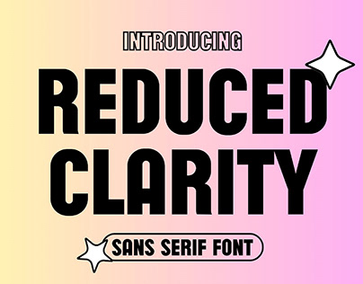 Reduced Clarity Modern Sans Serif Font Typeface