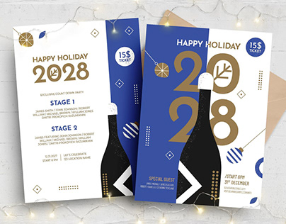 Modern NYE Party Flyer Template