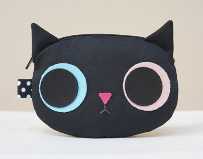 Black kitty coin purse