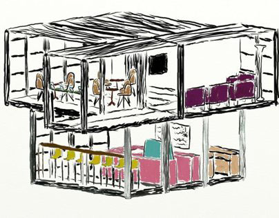 Container cafe for students