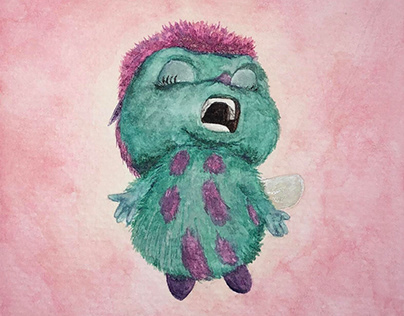 Fluffy Characters Watercolor painting