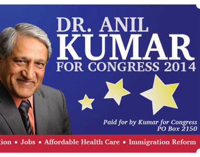 Dr. Anil Kumar For Congress Postcard