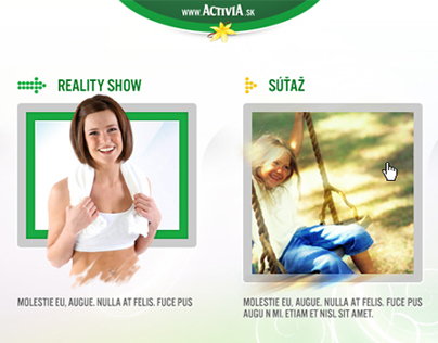 Activia Website layouts 2008-2009
