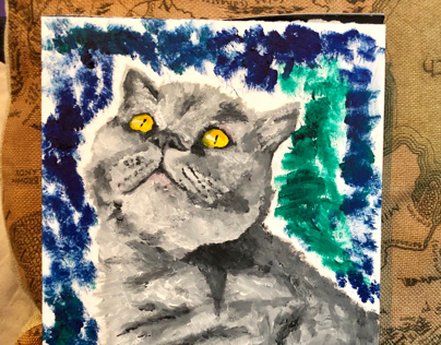 Oil paint cat