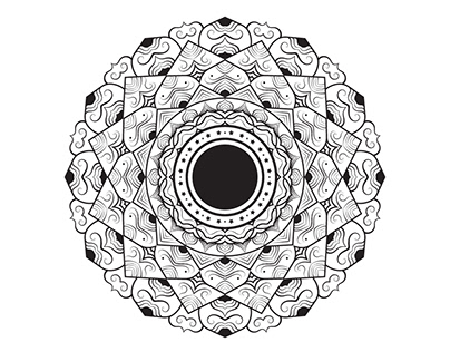 Black and White Mandala Design,