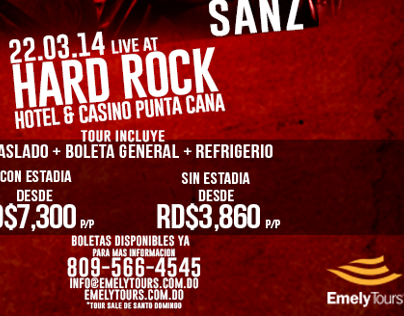 Hard Rock Hotel Concert Promo pack - Emely Tours