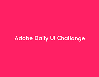 Adobe XD daily UI challenge.