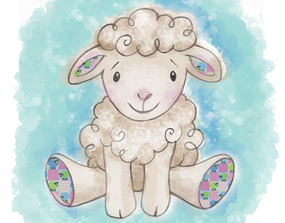 Sitting Sheep Illustration