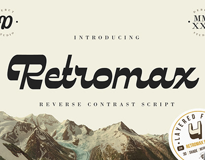 Retromax | Reverse Contrast Script (DISPLAY FONT)