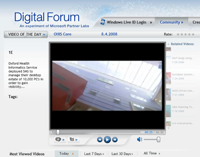 Microsoft Digital Forum: Social Video Website