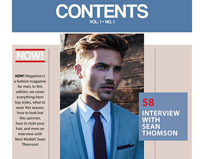 NOW! Magazine Table of Contents