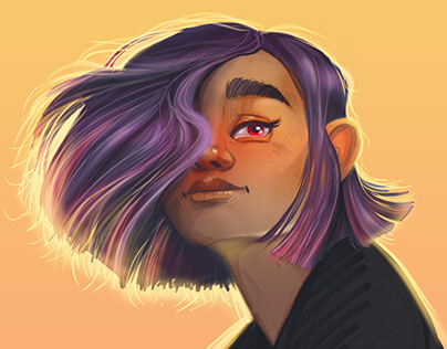 Girl with purple Hair