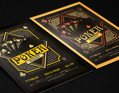 Poker Night / Black Jack Template Flyers 4x6